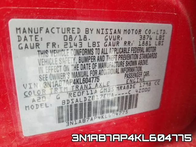 3N1AB7AP4KL604775 фото 2