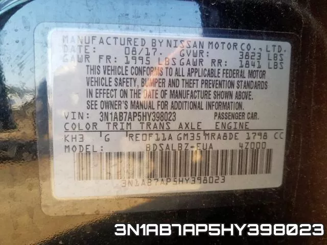 3N1AB7AP5HY398023 фото 2