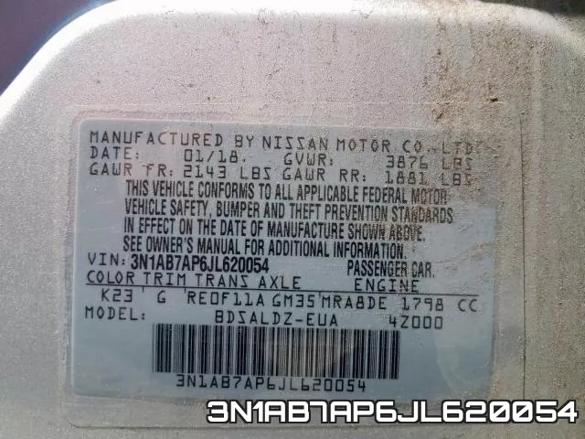 3N1AB7AP6JL620054 фото 2