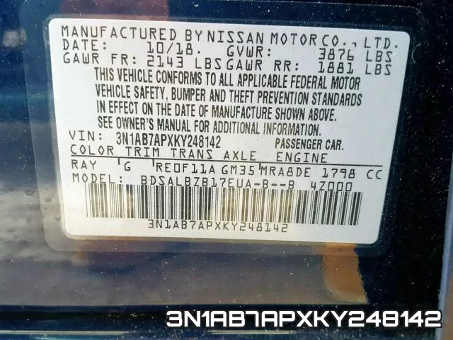 3N1AB7APXKY248142 фото 2
