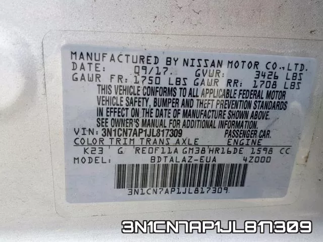 3N1CN7AP1JL817309 фото 2
