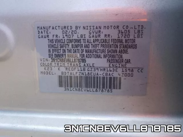 3N1CN8EV6LL878785 фото 2