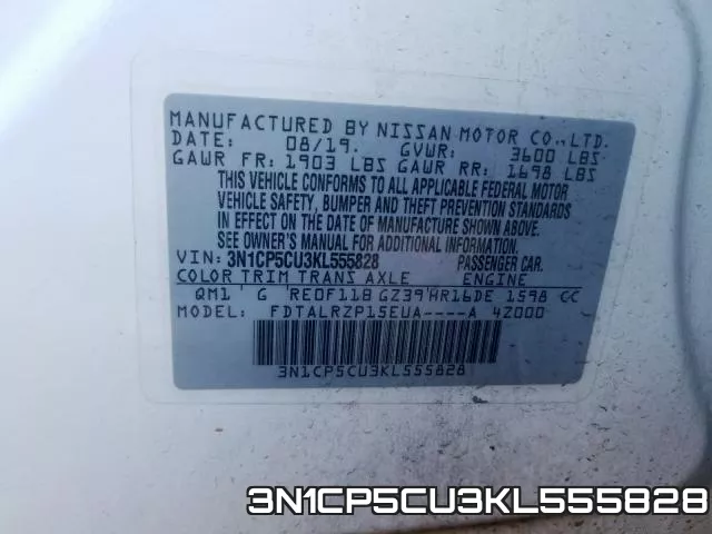 3N1CP5CU3KL555828 фото 2