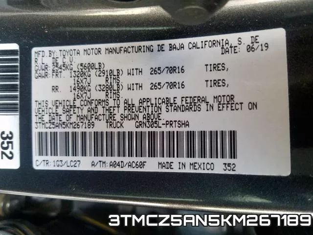 3TMCZ5AN5KM267189 фото 2