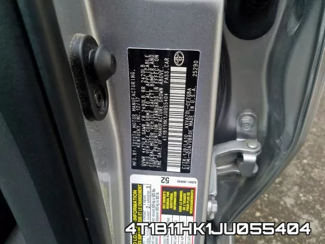 4T1B11HK1JU055404 фото 2