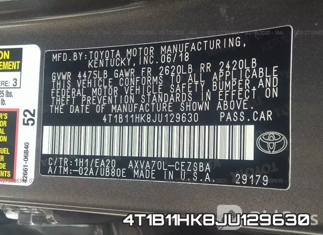 4T1B11HK8JU129630 фото 10