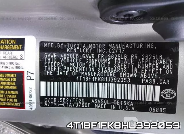 4T1BF1FK8HU392053 фото 10