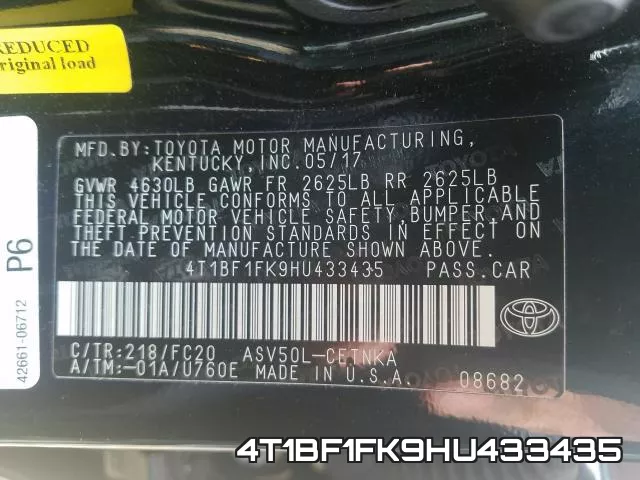 4T1BF1FK9HU433435 фото 2