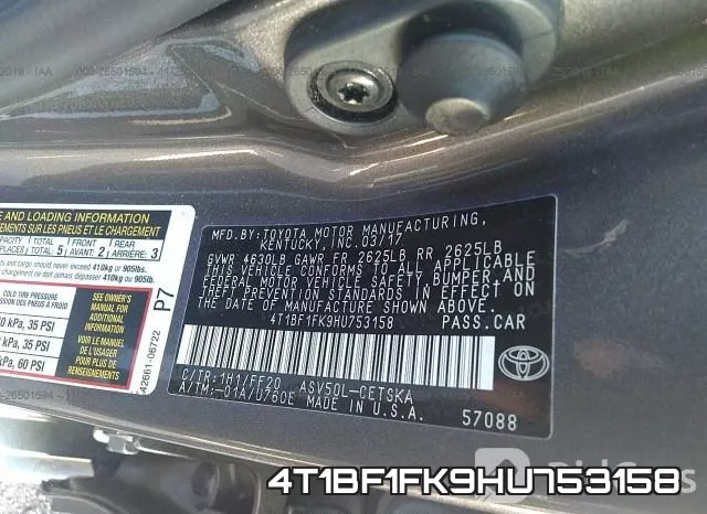 4T1BF1FK9HU753158 фото 10