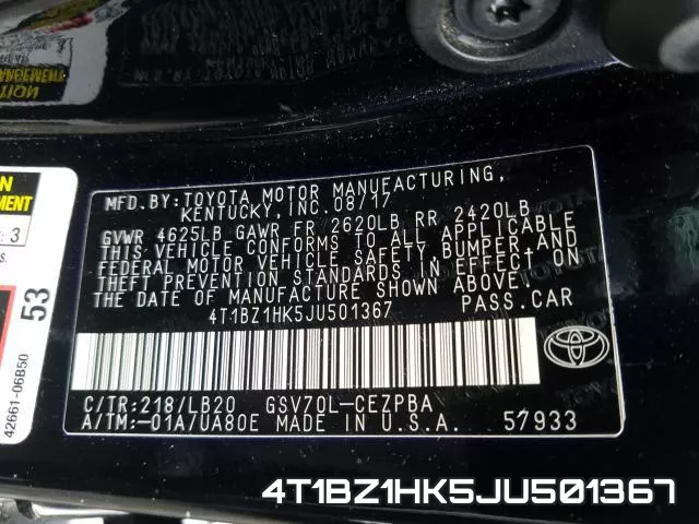 4T1BZ1HK5JU501367 фото 2