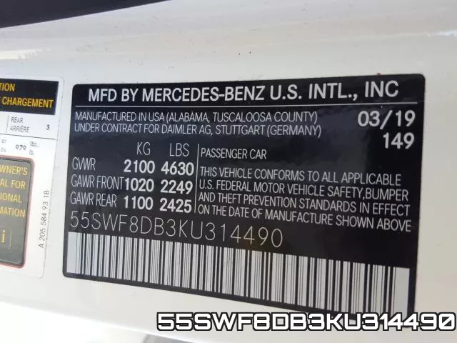 55SWF8DB3KU314490 фото 2