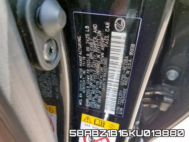 58ABZ1B16KU013880 фото 2