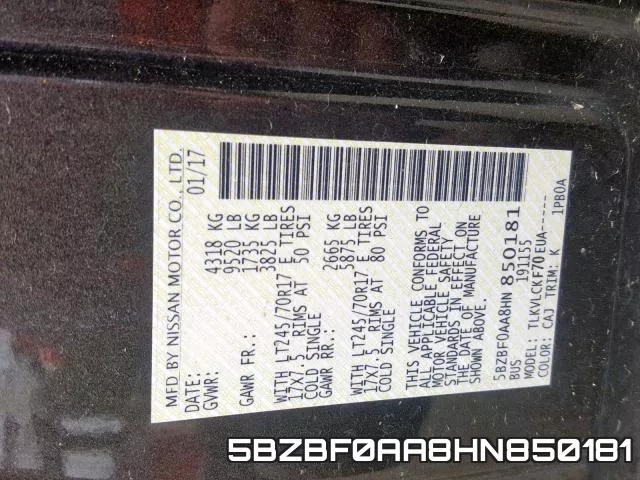 5BZBF0AA8HN850181 фото 2