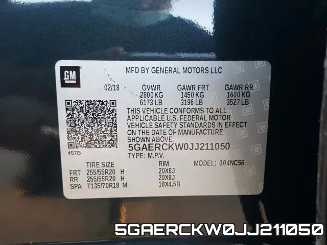 5GAERCKW0JJ211050 фото 2