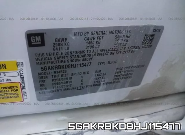 5GAKRBKD8HJ115477 фото 10