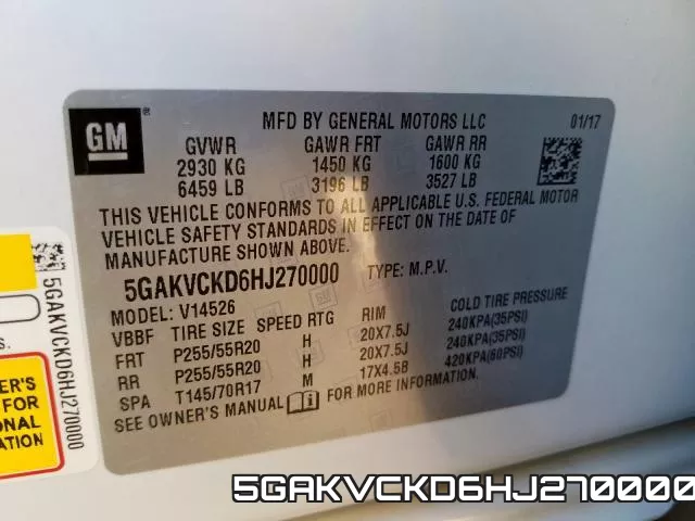 5GAKVCKD6HJ270000 фото 2