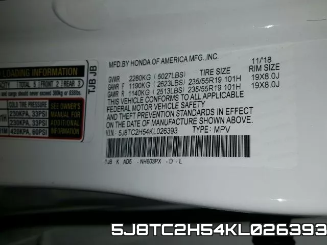 5J8TC2H54KL026393 фото 2