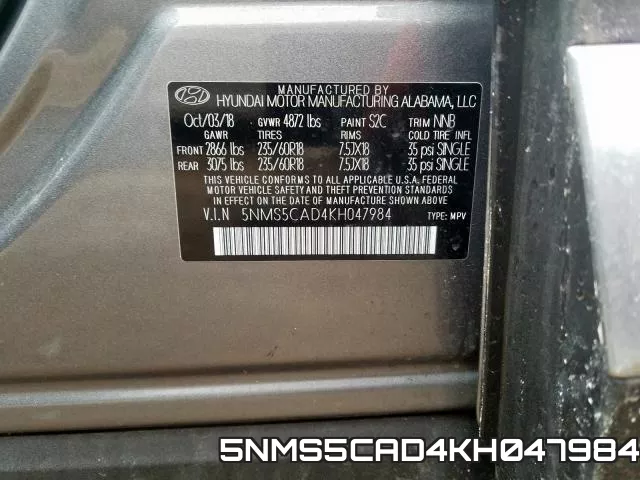 5NMS5CAD4KH047984 фото 2
