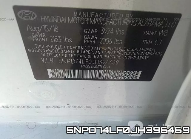 5NPD74LF0JH396469 фото 9
