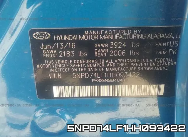 5NPD74LF1HH093422 фото 10
