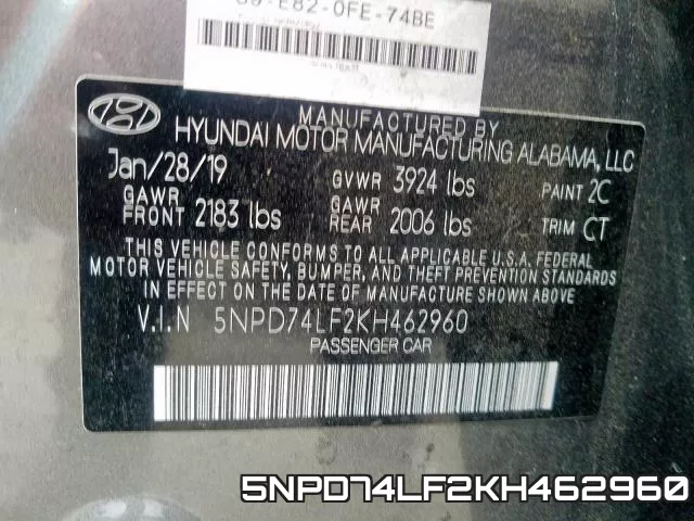 5NPD74LF2KH462960 фото 2