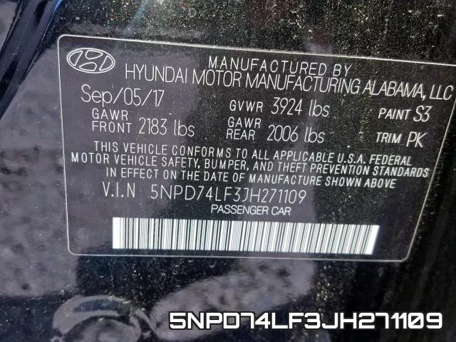 5NPD74LF3JH271109 фото 2