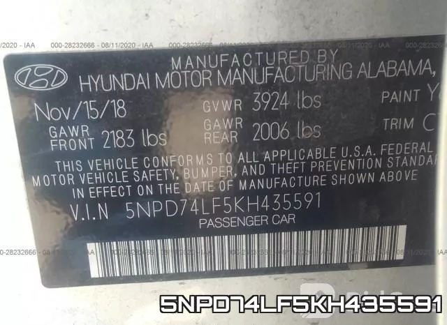 5NPD74LF5KH435591 фото 10