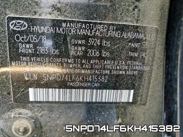 5NPD74LF6KH415382 фото 2