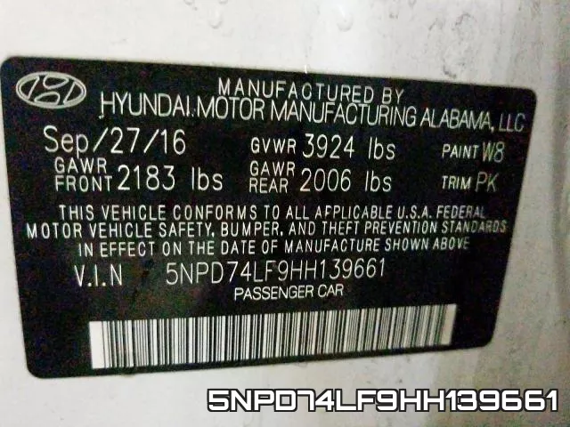 5NPD74LF9HH139661 фото 2