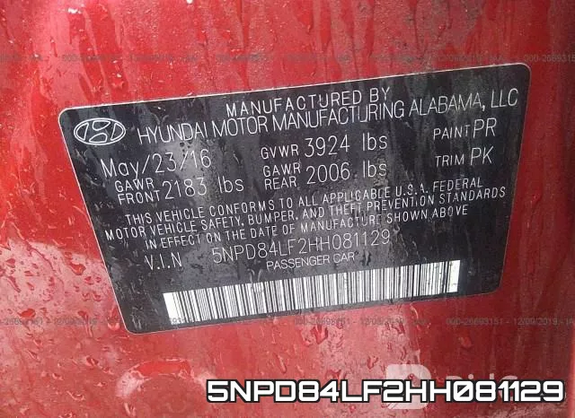 5NPD84LF2HH081129 фото 10