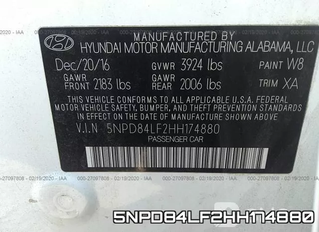 5NPD84LF2HH174880 фото 10