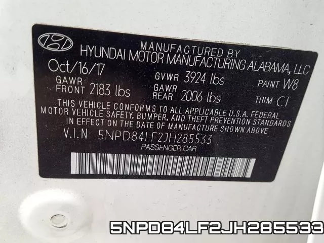 5NPD84LF2JH285533 фото 2