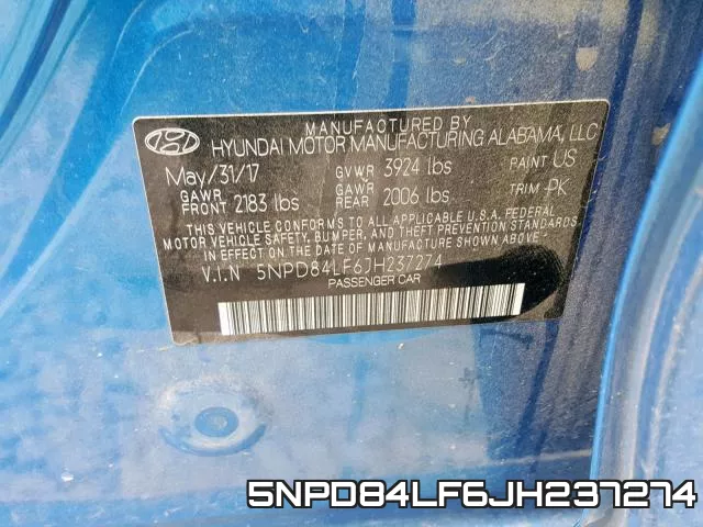 5NPD84LF6JH237274 фото 2