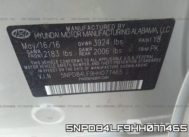 5NPD84LF9HH077465 фото 10