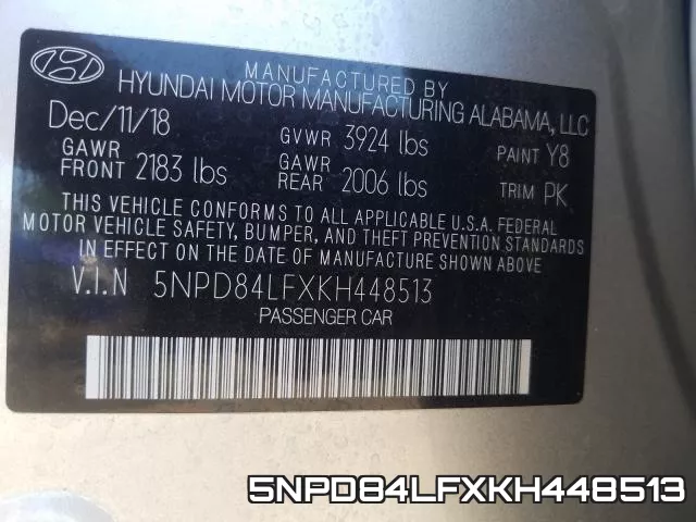 5NPD84LFXKH448513 фото 2