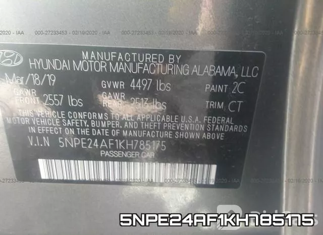 5NPE24AF1KH785175 фото 10