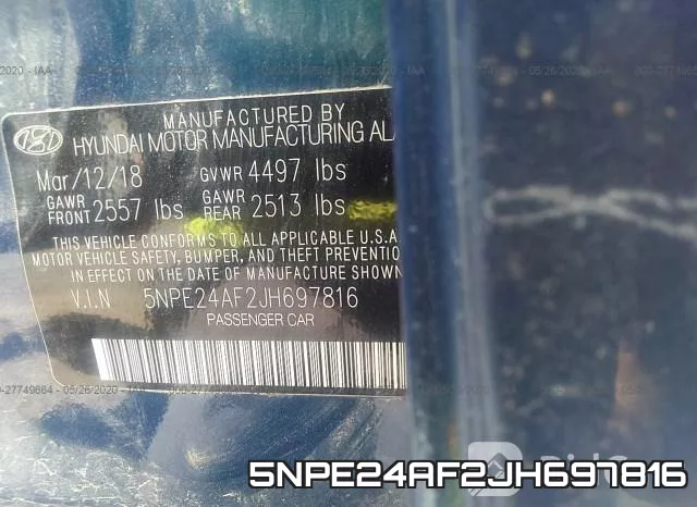 5NPE24AF2JH697816 фото 10