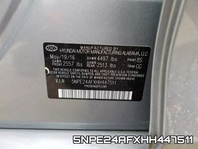 5NPE24AFXHH447511 фото 2