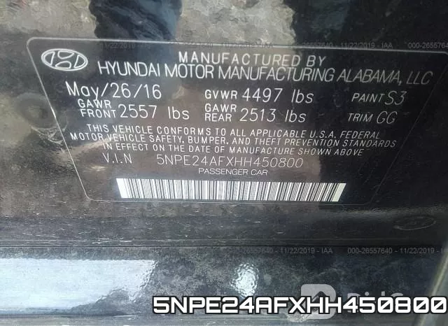 5NPE24AFXHH450800 фото 10