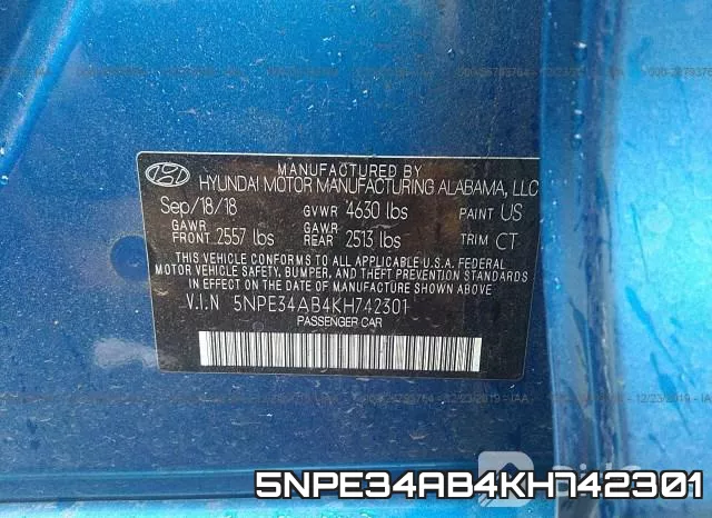 5NPE34AB4KH742301 фото 10