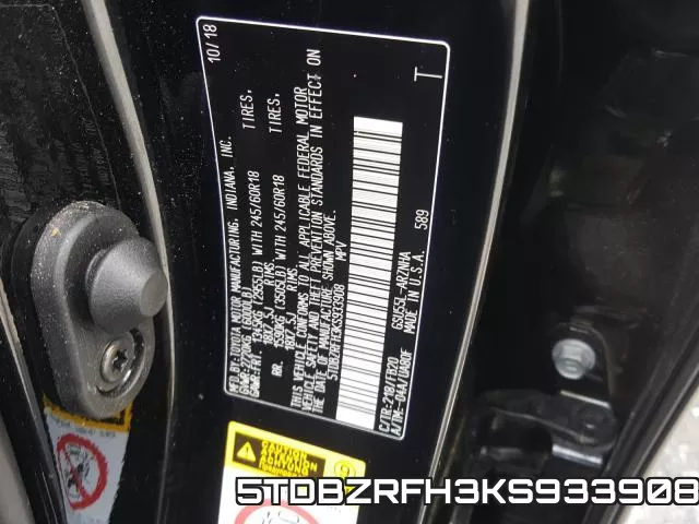 5TDBZRFH3KS933908 фото 2