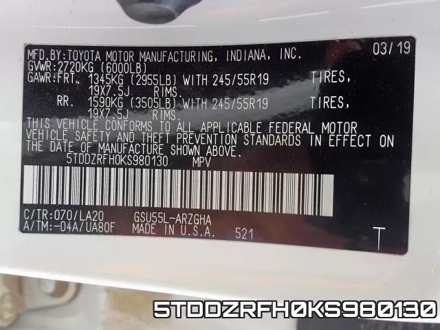 5TDDZRFH0KS980130 фото 2