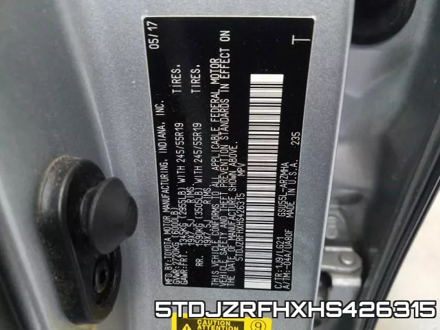 5TDJZRFHXHS426315 фото 2