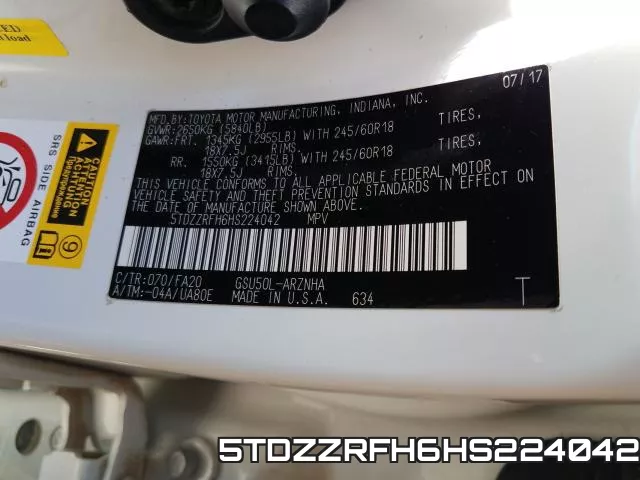 5TDZZRFH6HS224042 фото 2