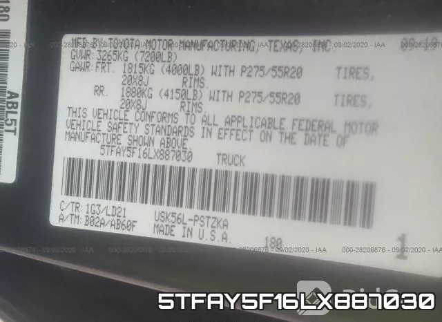 5TFAY5F16LX887030 фото 10
