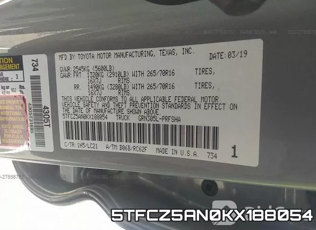 5TFCZ5AN0KX188054 фото 10