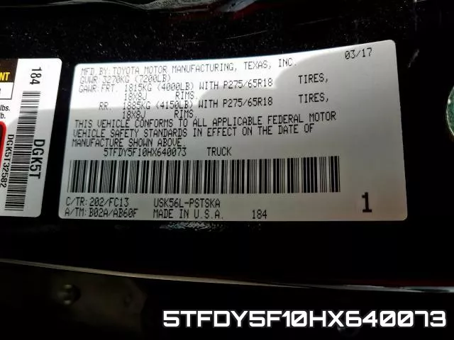 5TFDY5F10HX640073 фото 2