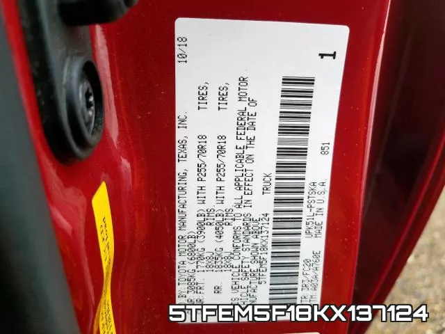 5TFEM5F18KX137124 фото 2
