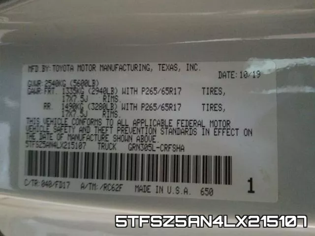 5TFSZ5AN4LX215107 фото 2