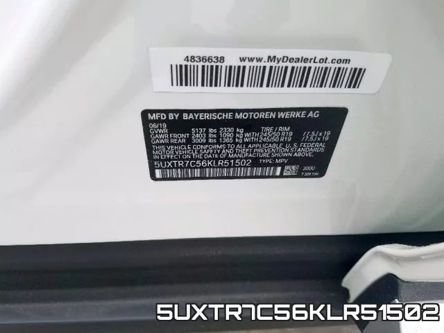 5UXTR7C56KLR51502 фото 2